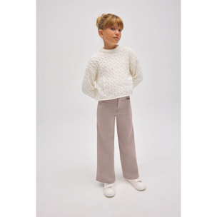 Pantaloni larghi da bambina con tasche in grigio