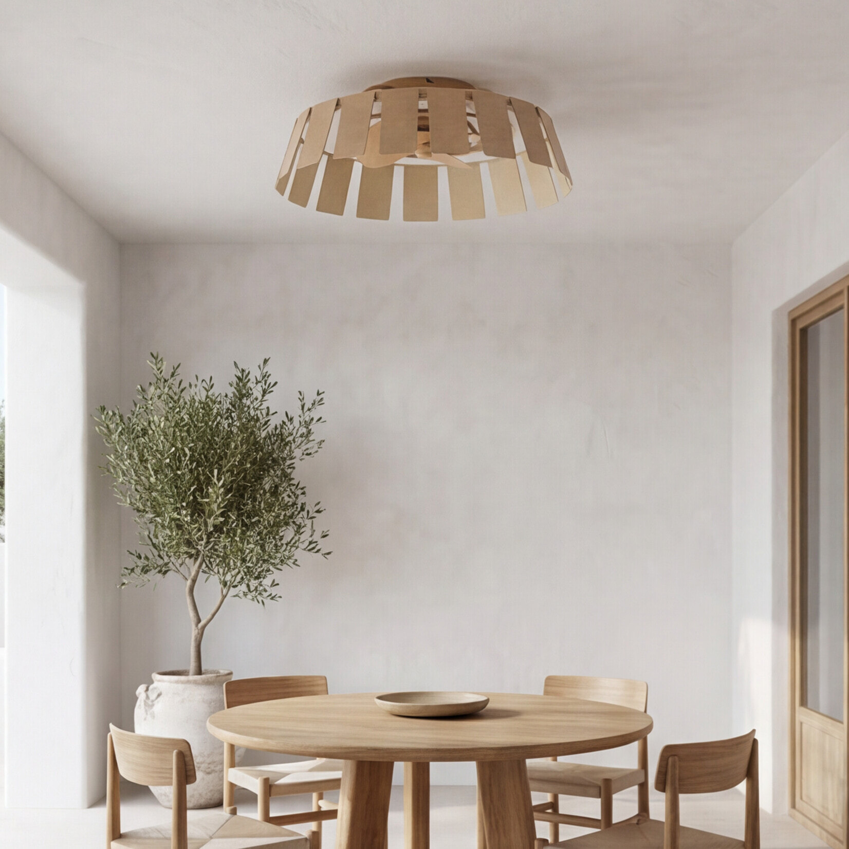 Forlight Ventilador de techo Flip con luz LED Efecto Madera TW 2700-6000K IP44 28W