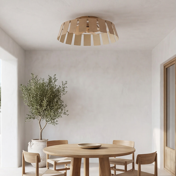 Forlight Ventilador de techo Flip con luz LED Efecto Madera TW 2700-6000K IP44 28W