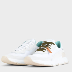 SNEAKER P06 UOMO IN NYLON, SUEDE E PELLE BIANCO