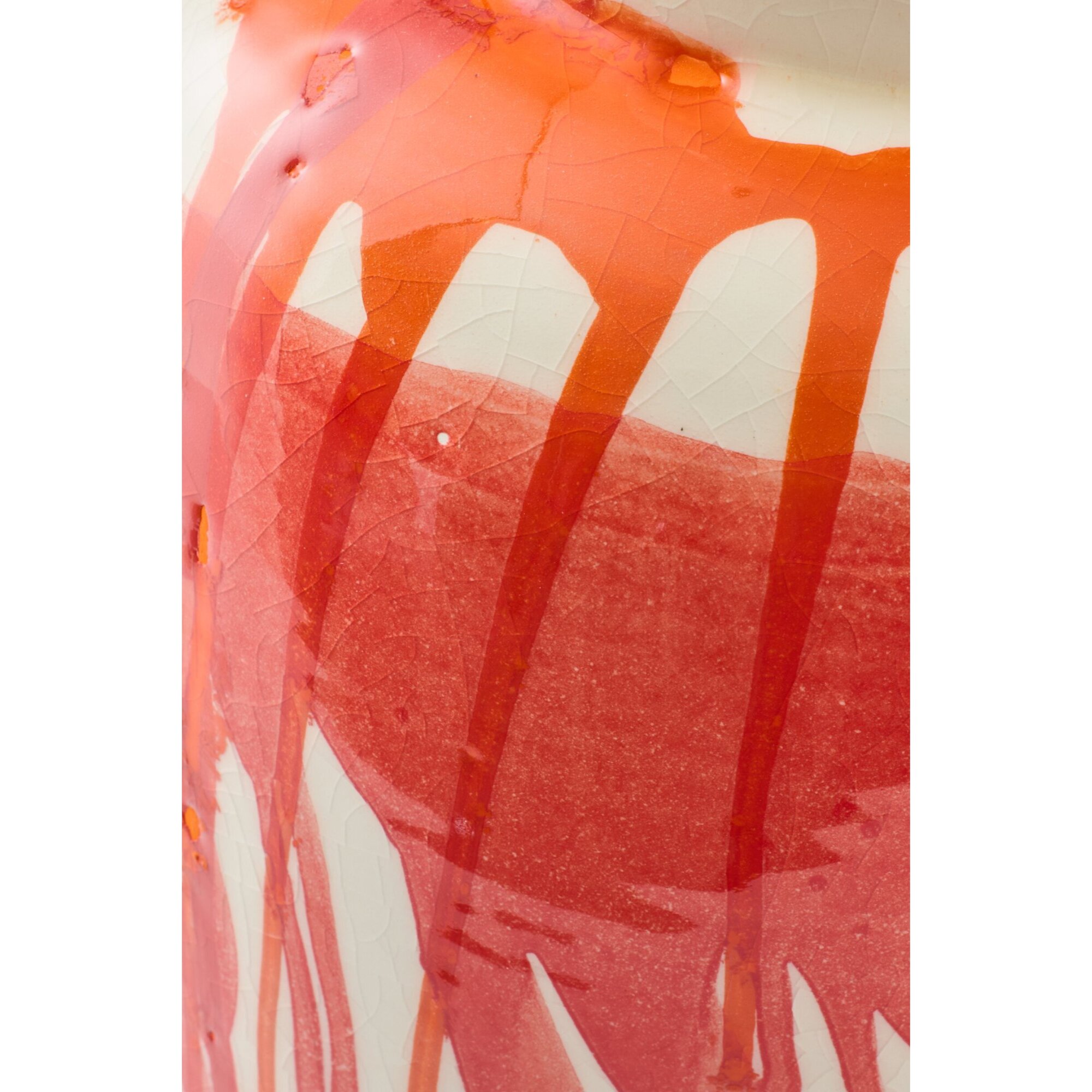 J-Line Vase - céramique - orange/blanc