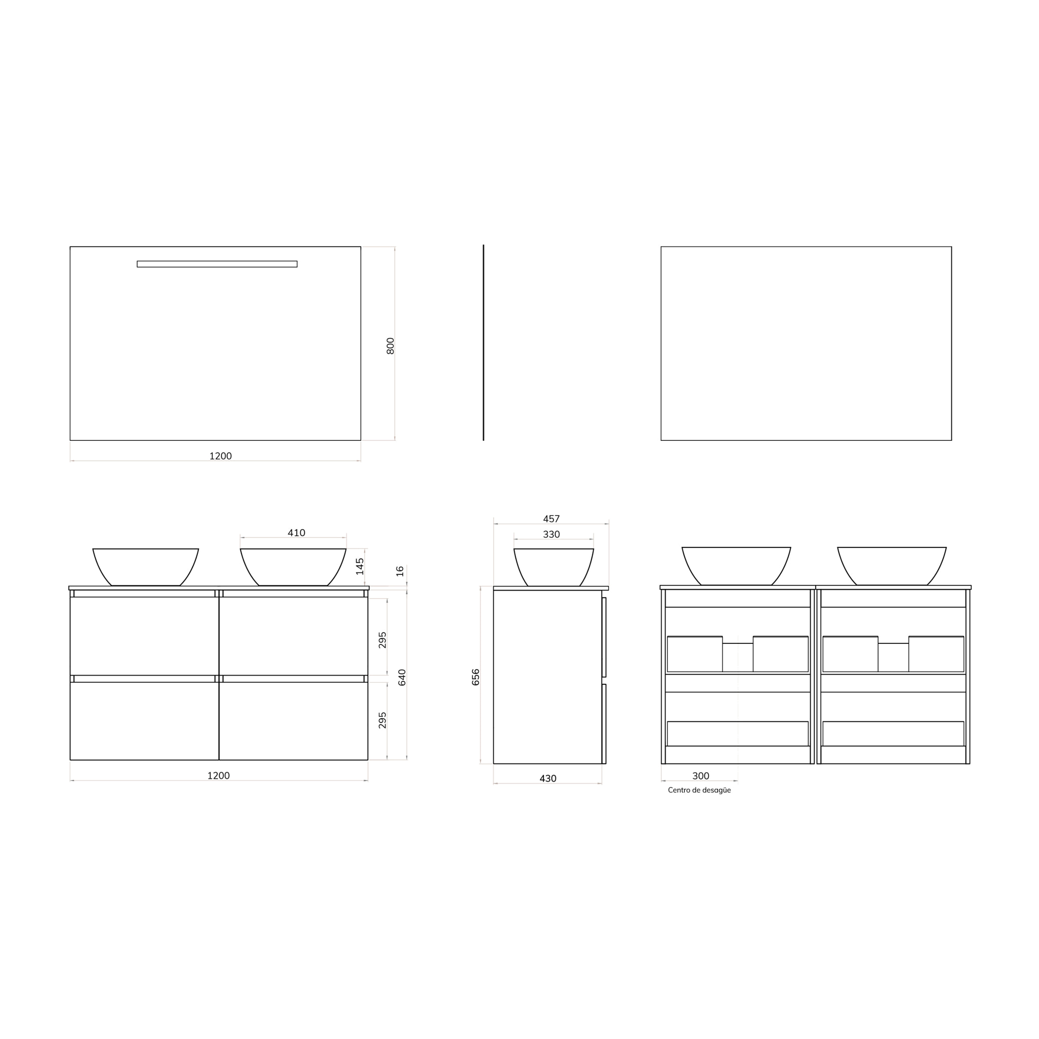 Ensemble de salle de bain LILY, Alday, 120 cm, Teka