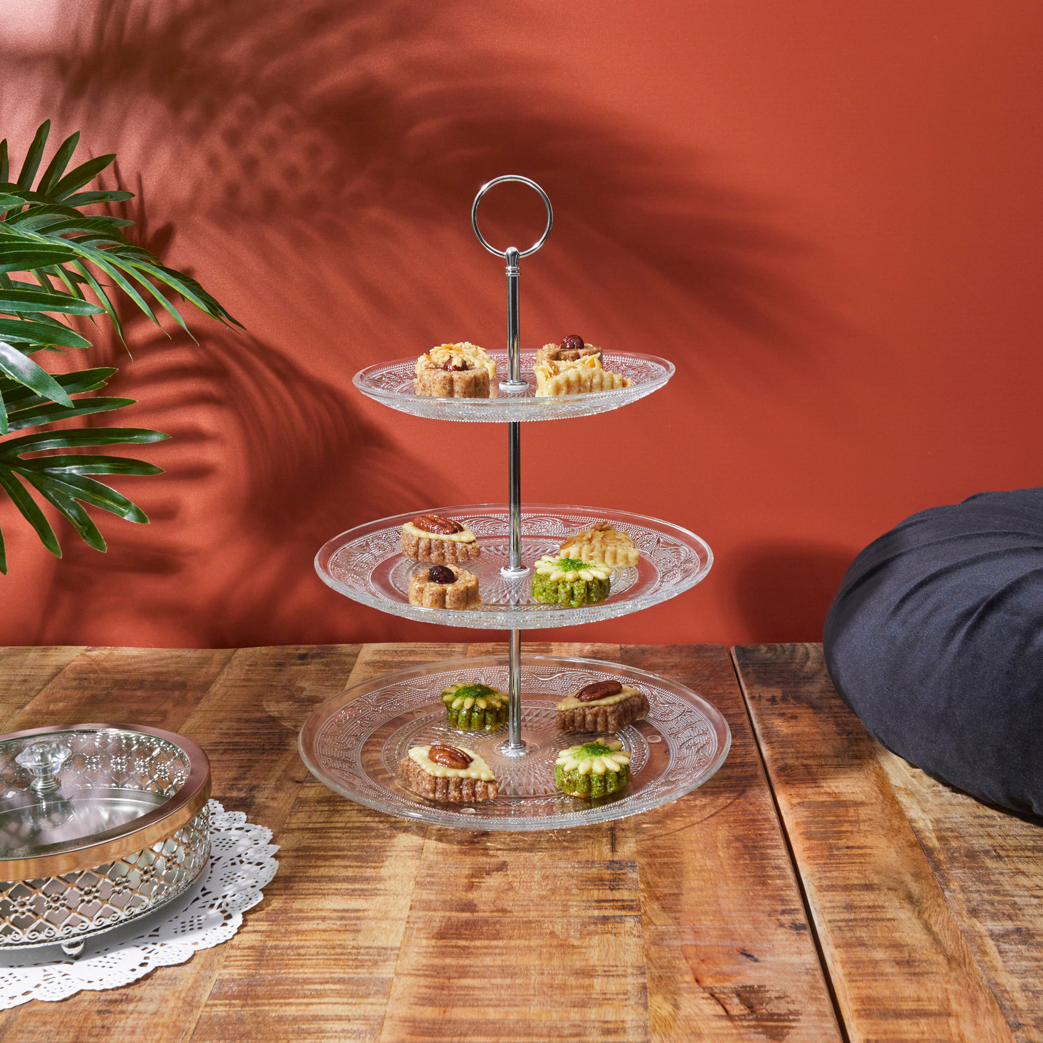 Plateau A Gateaux En Verre 3 Etages