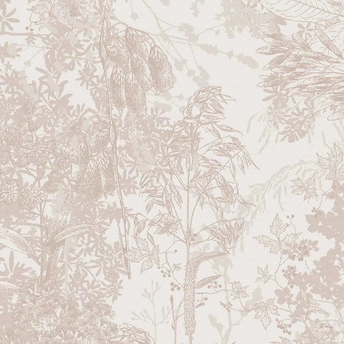 Serviette pur coton 220 g/m² motif jacquard beige Mille esprit jardins chanvre