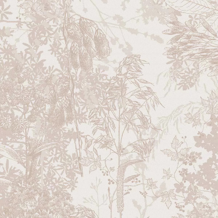 Serviette pur coton 220 g/m² motif jacquard beige Mille esprit jardins chanvre
