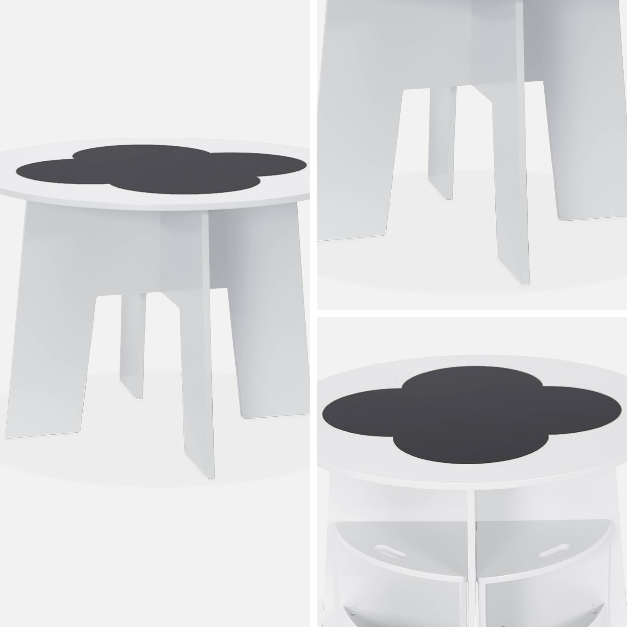 Table avec ardoise et 4 chaises avec rangement pour enfant
