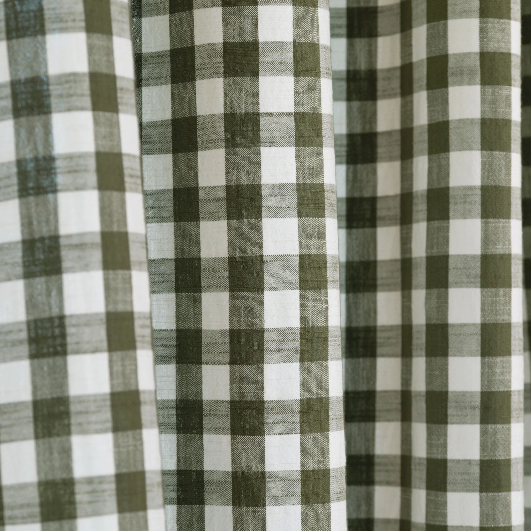 Rideau 100% coton vichy LOURMARIN - Kaki