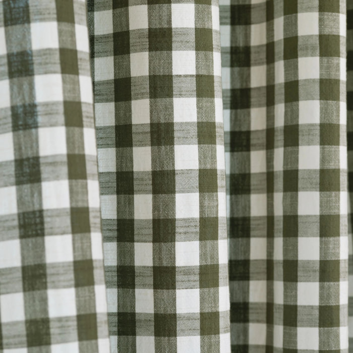 Rideau 100% coton vichy LOURMARIN - Kaki