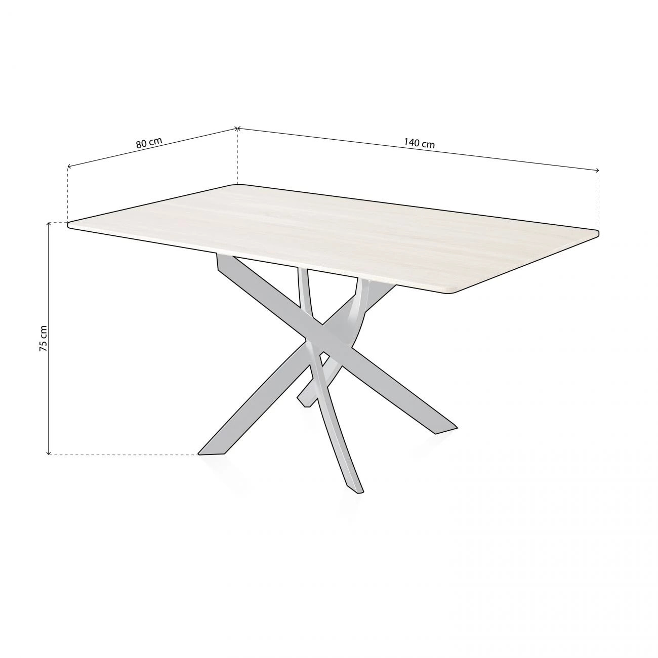 Mesa de comedor rectangular Zen Roble salvaje - Negro