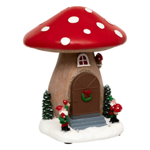 Village lumineux maison champignon 12 LED musical