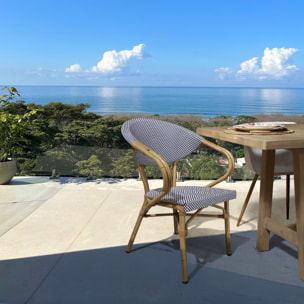 Lot de 2 fauteuils de table en textilène bleu AMALFI