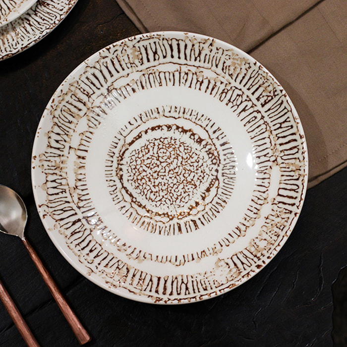 Lot de 6 assiettes creuses en porcelaine 21cm LODGE