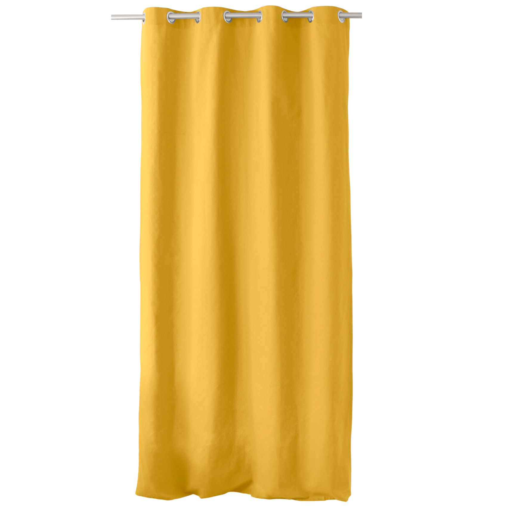 Rideau coloré en pur coton 8 œillets - Jaune