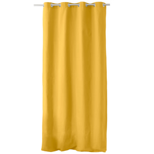 Rideau coloré en pur coton 8 œillets - Jaune
