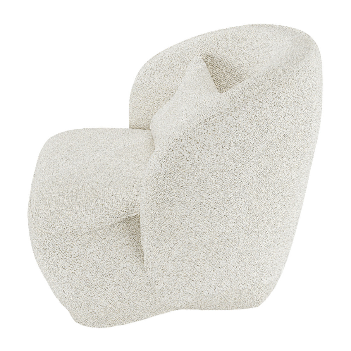 Fauteuil design bouclé blanc