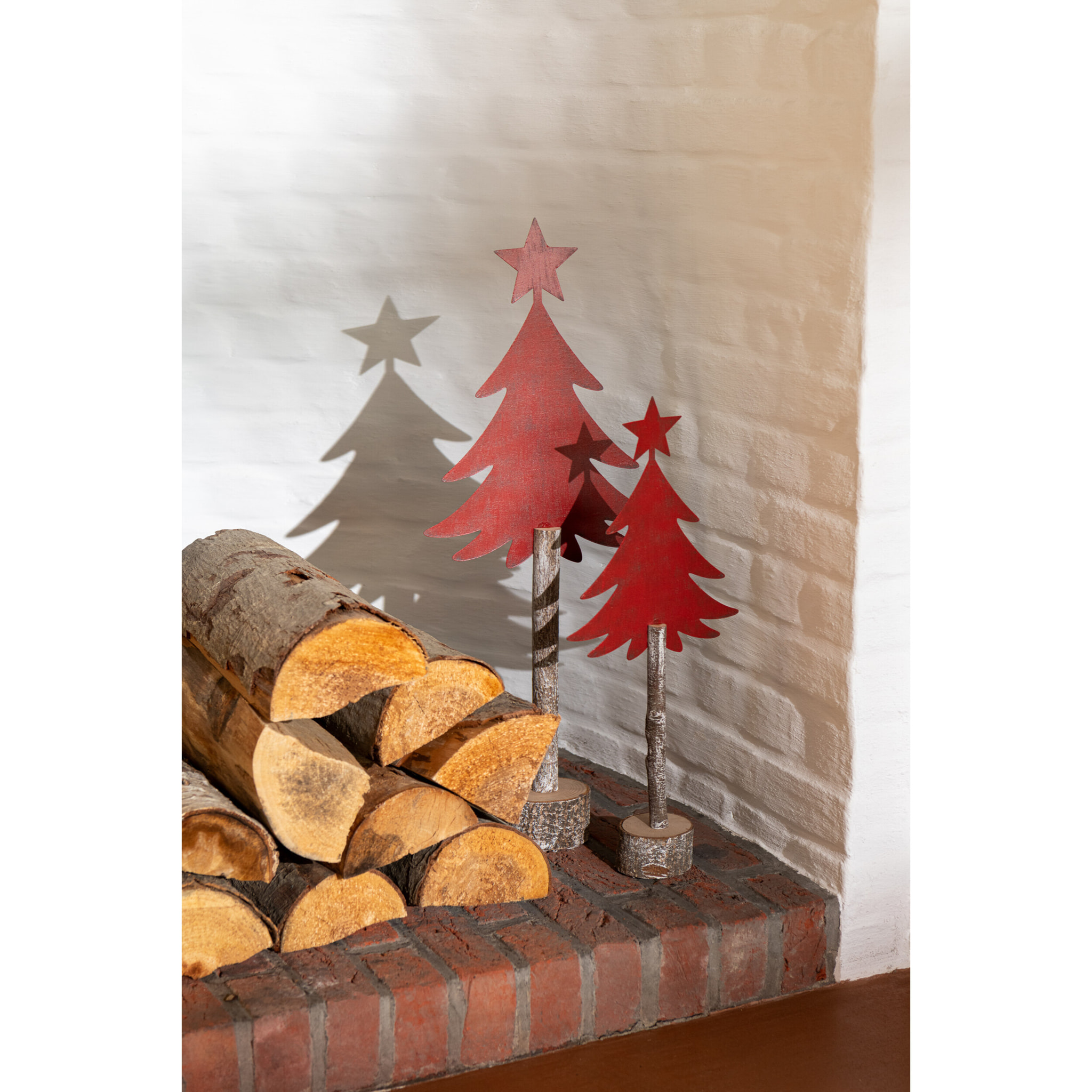 J-Line décoration Sapin De Noël - plastique - rouge - small