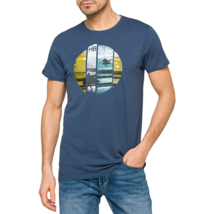 T-shirt in cotone 150 gr Hot Buttered Break Blu Chiaro.