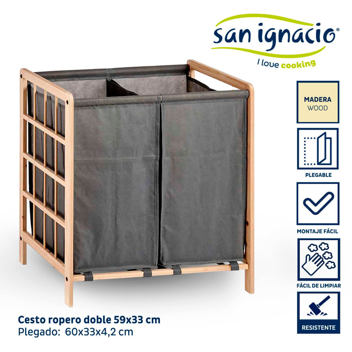 Cesta ropero doble gris colección kipit