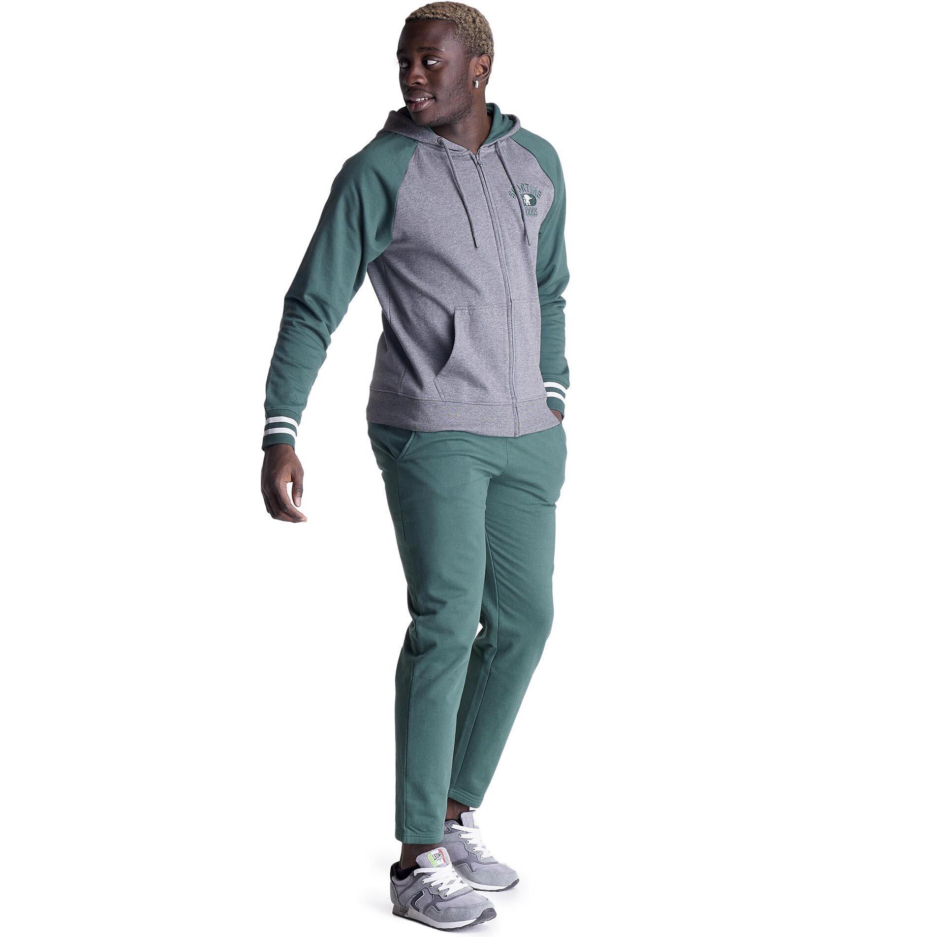 Tuta da uomo cappuccio full zip bicolor College