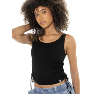 Camiseta de tirantes de mujer de canalé con cordones Leone Fancy Stripes