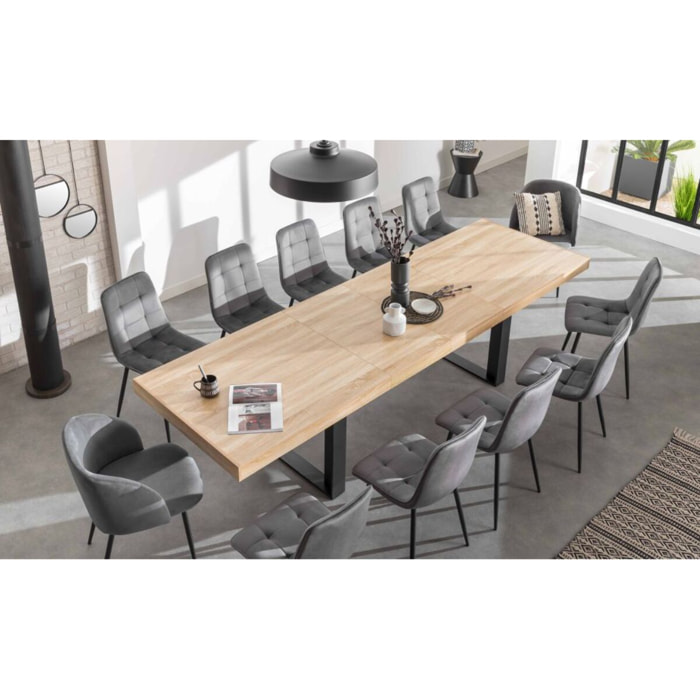 Table repas extensible Brixton - Bois - Noir