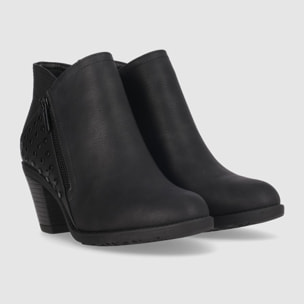 Botines - Negro - Tacón: 7 cm