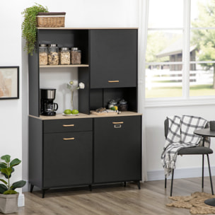 Alacena de Cocina con 1 Cajón 3 Puertas y Almacenamiento Abierto 119x41x180 cm