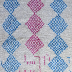 Authentique tapis berbère fait à la main en laine motif ethnic FOLO