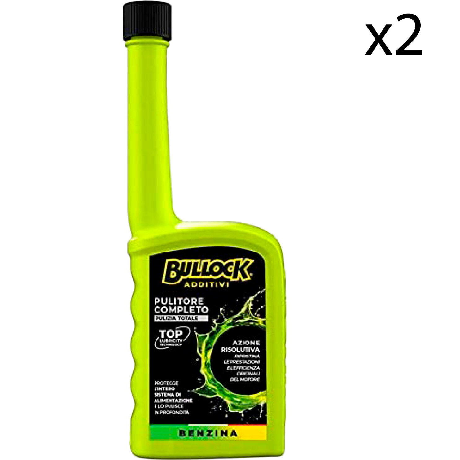 2x Bullock Additivi Pulitore Completo Motori Benzina - 2 Flaconi da 250ml