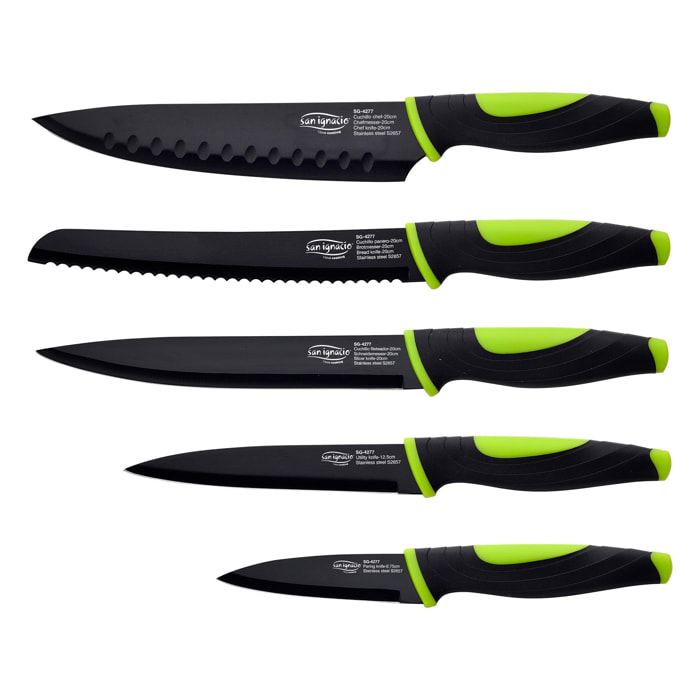 Set 5 cuchillos San Ignacio Vitoria en color negro
