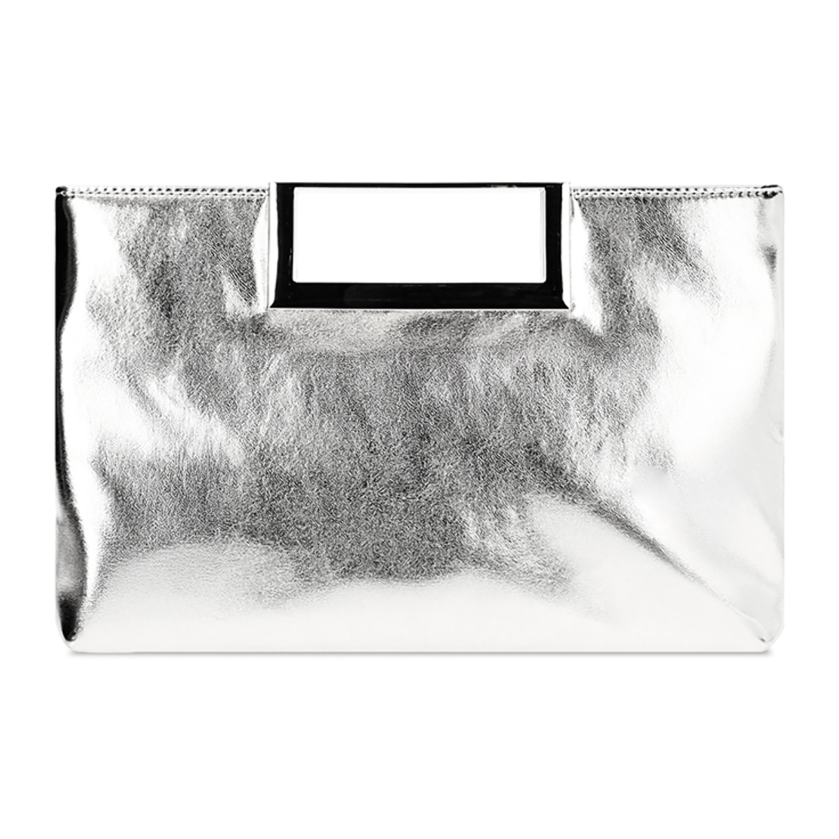 Pochette donna argento in laminato