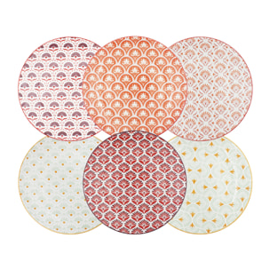 Lot de 6 grandes assiettes, ZOELA