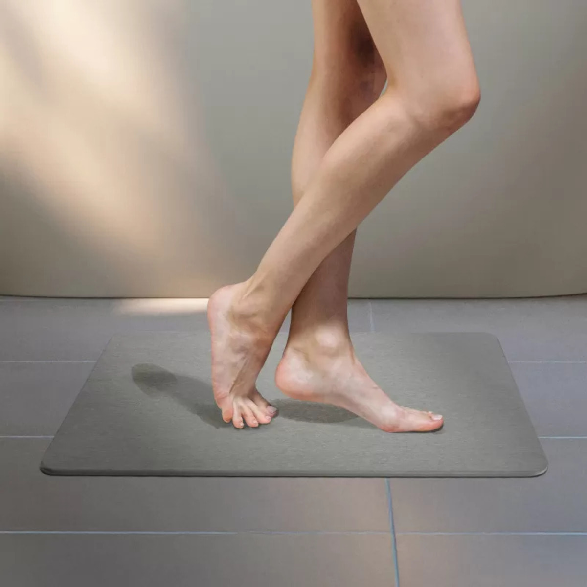 TAPIS DE BAIN DIATOMITE GRIS MOYEN 60X39CM MSV