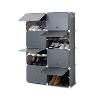 Scarpiera modulare portatile - 28 paia - grigio - 84x128x32 cm