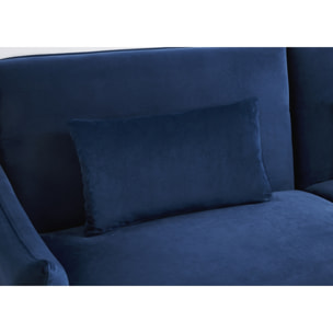 Canapé design convertible 3 places en velours bleu SALLY