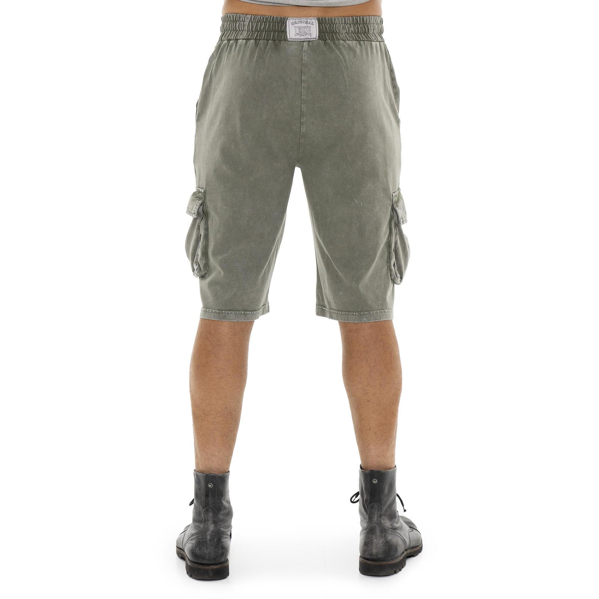 Bermuda cargo da uomo in tessuto lavato Leone Old Wash