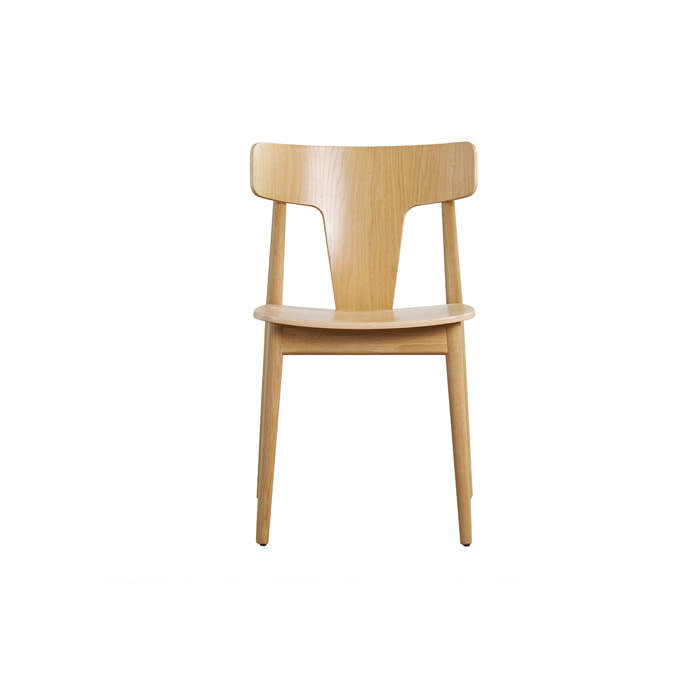 Chaises scandinaves en bois clair chêne massif (lot de 2) LOUISA