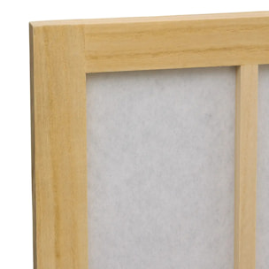 Paravent Sandai 112,5x170cm blanc et bois