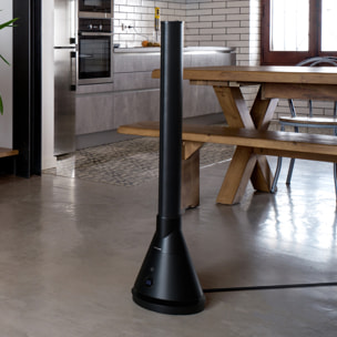Ventilador Calefactor Brizy Tower 1800W+30W| 2en1 | 9 Velocidades | Silencioso | Temporizador 8h | Pantalla Táctil Mando a Distancia | Modo Noche | 15m2 | Negro - Mellerware