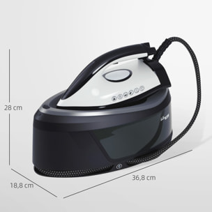 Centro de Planchado 2800W 100 g/min 8 Bares Función ECO Suela de Cerámica Doble Capa Planchado Vertical Potente Apagado Automático Sistema Antical Autolimpieza Depósito Extraíble 2 L Azul