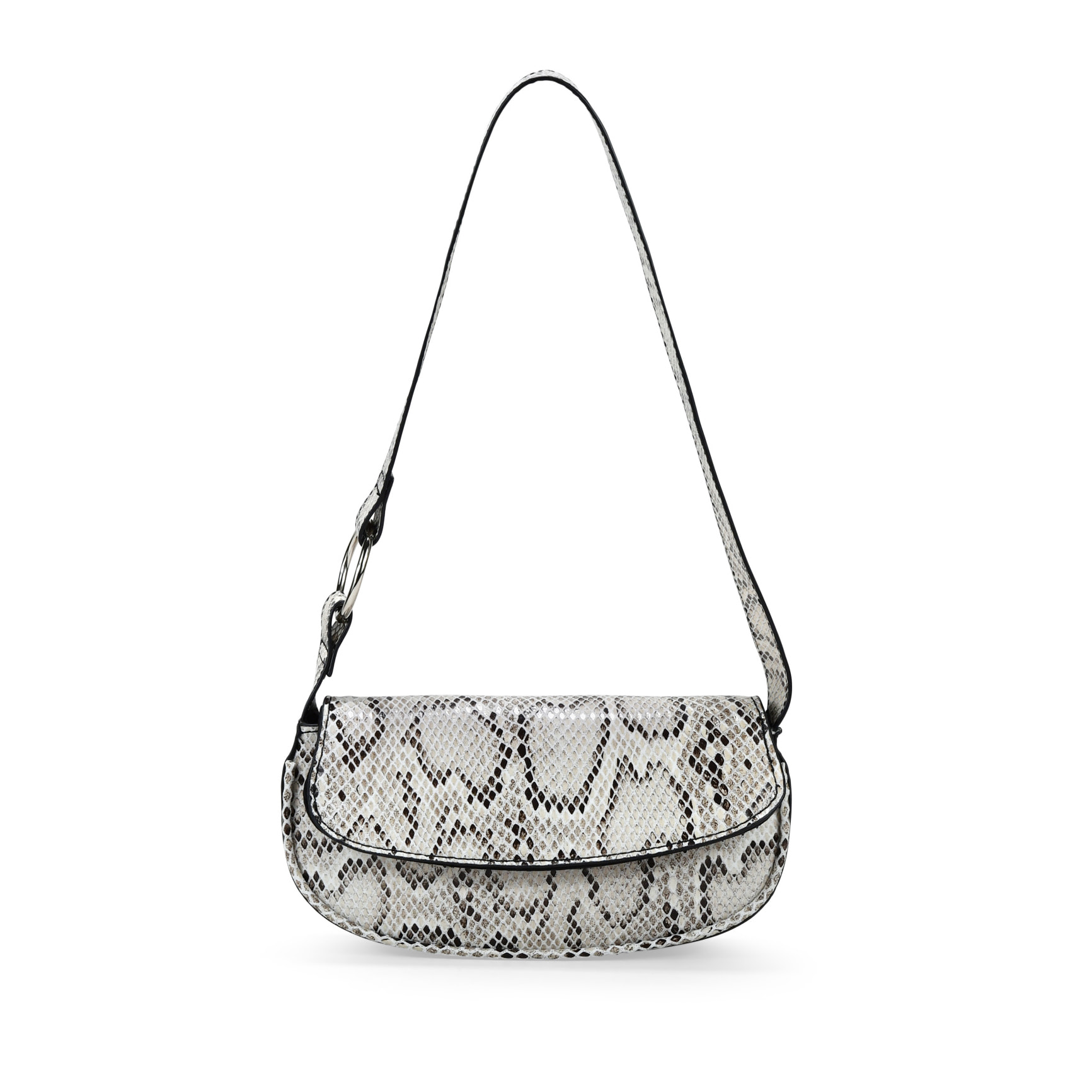Bolso mini de hombro en serpiente con solapa