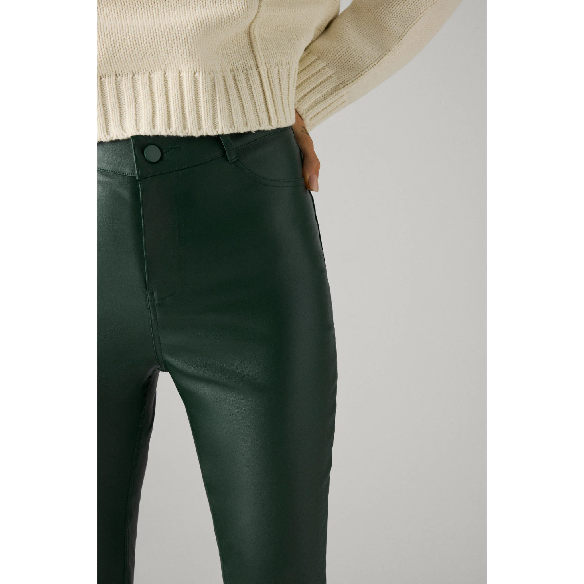 Leggings jeans da donna in tessuto gommato