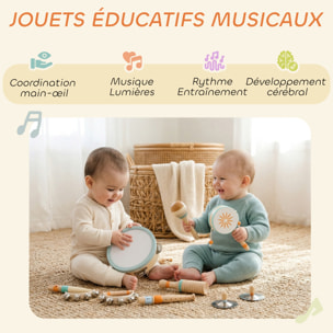 Set d'instruments de musique enfant en bois total 12 pièces