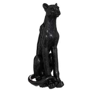 Statuette léopard "artificiel" - noir - résine H90 cm