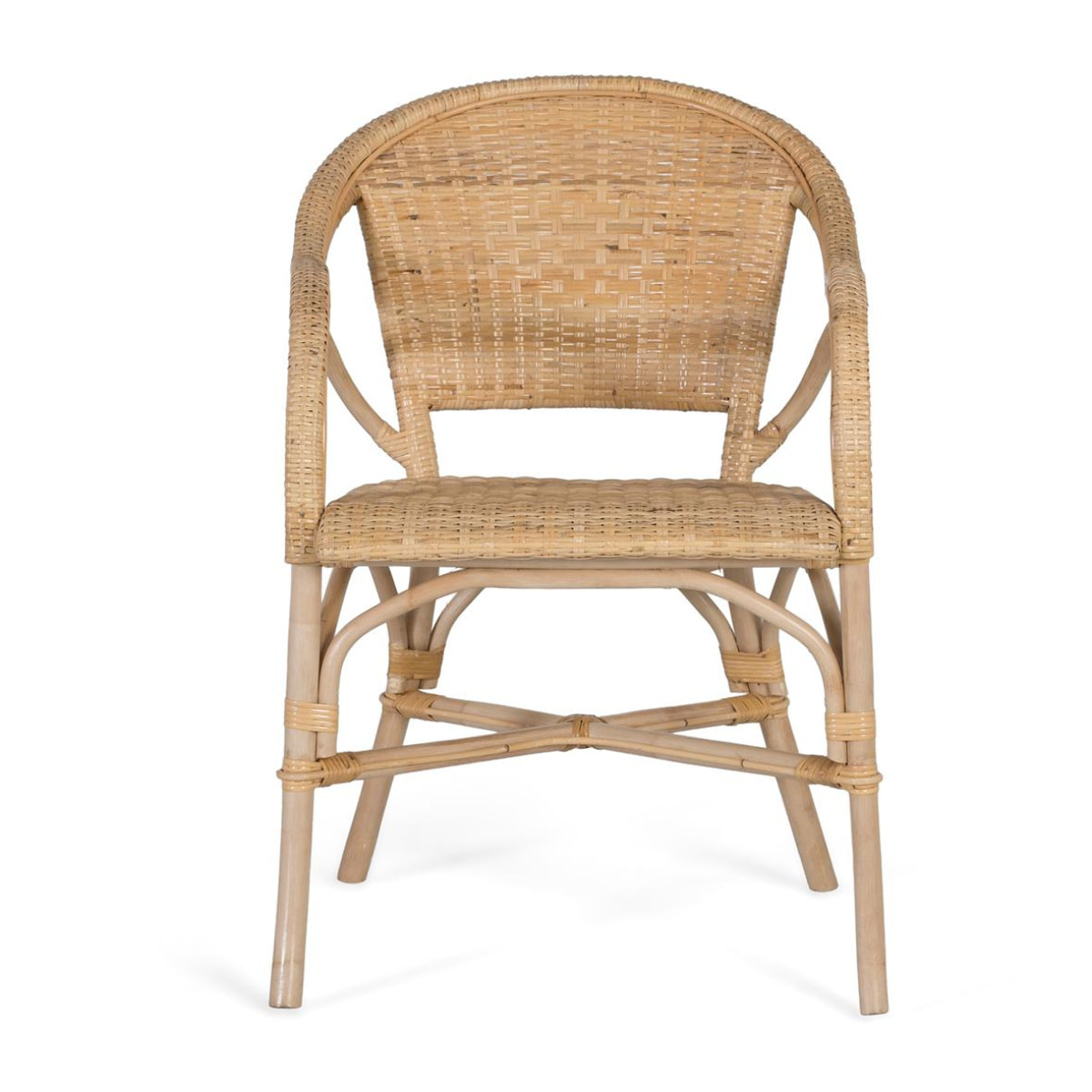 Sillón de Bambú, Rattan 55 Cm Estilo Mediterráneo