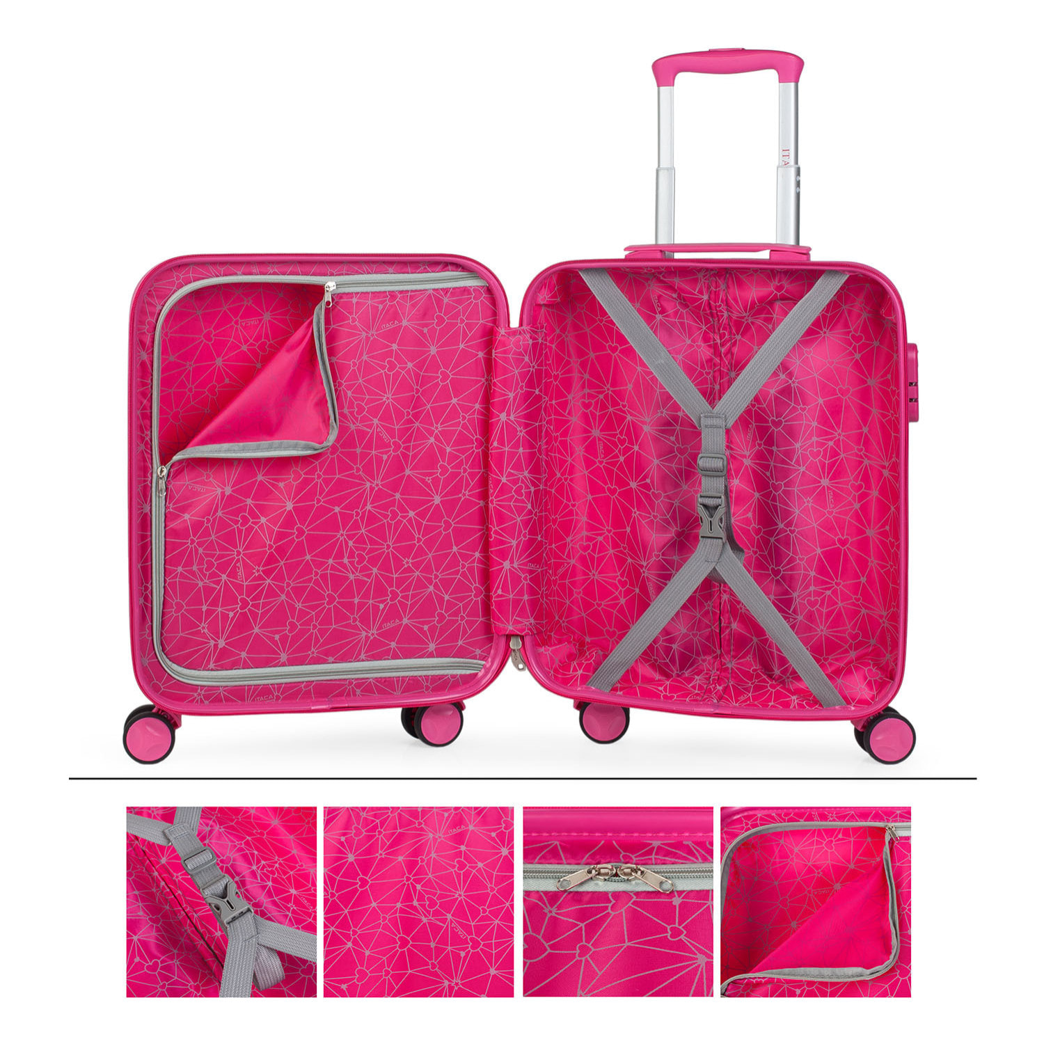 Juego De Maletas Pc Itaca Stars Fucsia