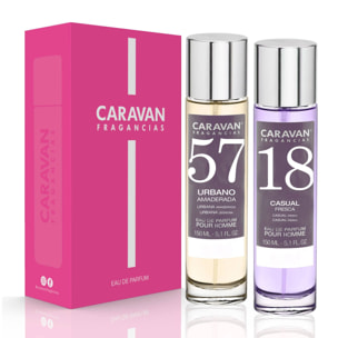 Caravan fragancias - caja de regalo con 2 perfumes: nº18 y nº57 de 150 ml, para hombre