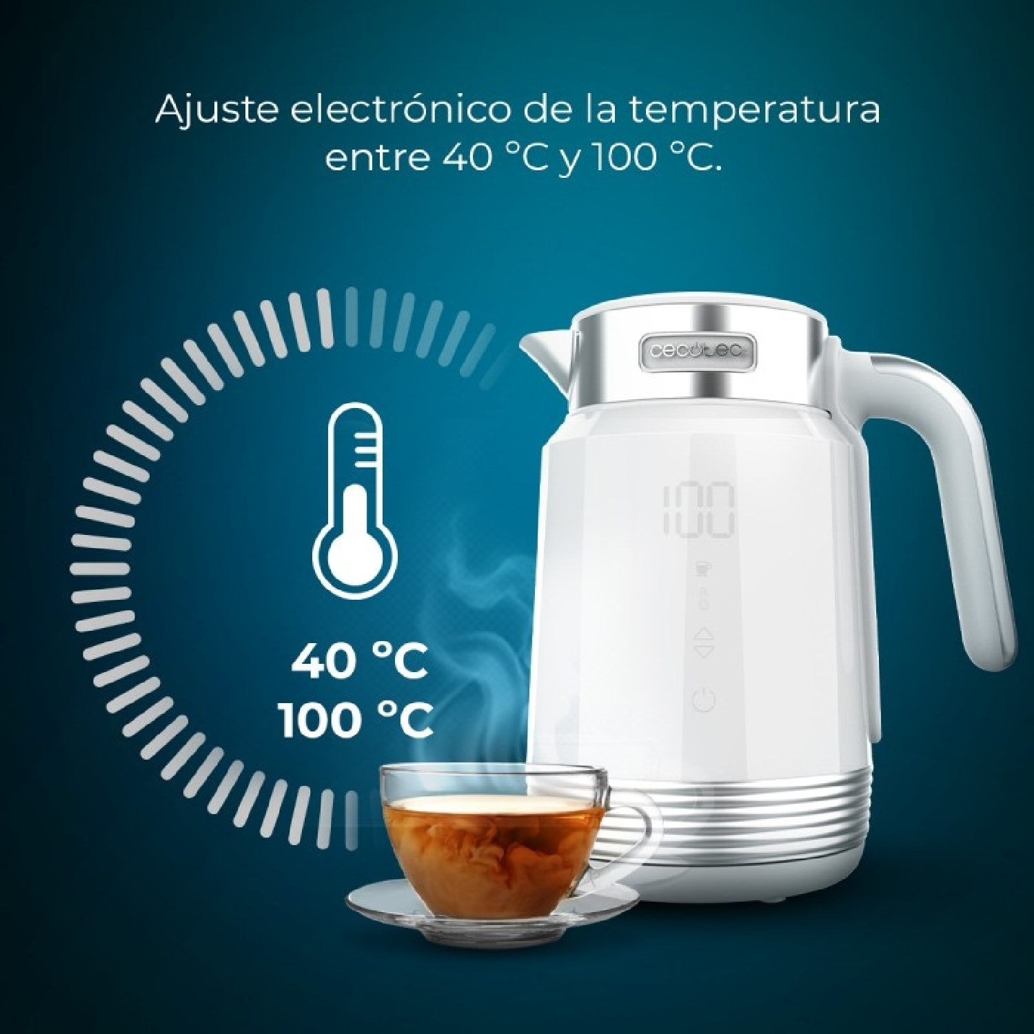 Cecotec Bouilloire ThermoSense 600 Touch White