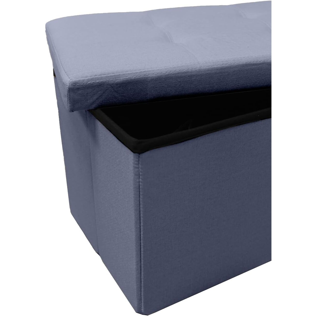 Pouf Contenitore, Puffo per Sedersi, Pouf Poggiapiedi, in Tessuto, Quadrato, 76X34X34 cm, Imbottito, Versatile, Facile da Pulire.