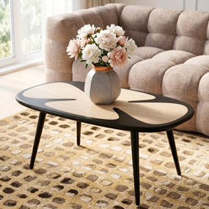 Table basse Petal 90x60cm noire Kare Design